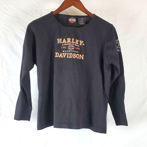 Y2K Harley-Davidson 100 Year‎ Anniversary Embroidered Long Sleeve Top - Picture 1 of 7